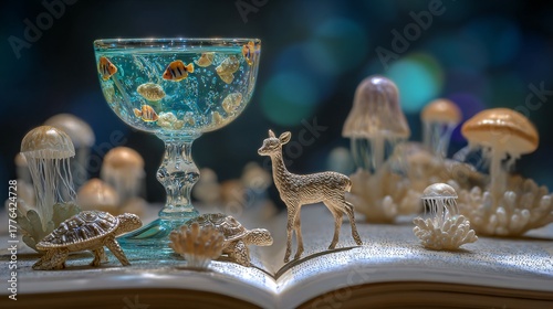 Magical Underwater Fantasy in a Glass Cup