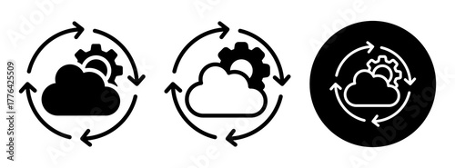 Cloud Automation Icon Collection Glyph & Mixed Style