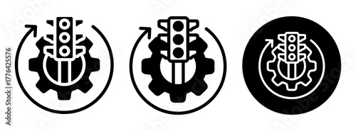 Traffic Optimization Icon Collection Glyph & Mixed Style