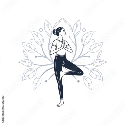 Black vector silhouette illustration of a dancing lady model with a fashionable body and hair pose