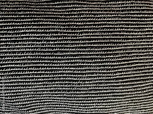 Organic Hand-Drawn Line Pattern, Abstract Black and White Texture