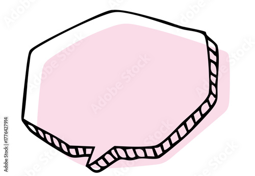 立体的な手描きの吹き出し。ポップでかわいいフキダシ。