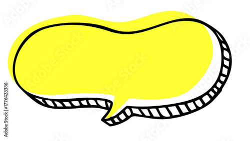 立体的な手描きの吹き出し。ポップでかわいいフキダシ。