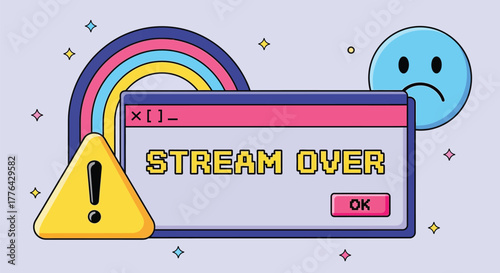 Stream ending alert illustration for twitch youtube gaming content