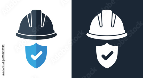 Industrial safety protection icon - Vector icon symbol for website - Icon vector - Blue icon vector - Line and glyph solid icon and logo template
