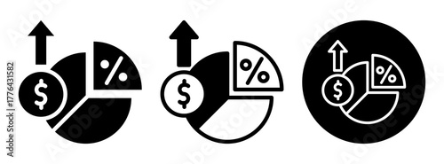 Profit Margin Icon Collection Glyph & Mixed Style