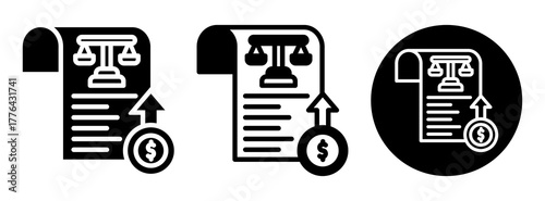 Legal Expenses Icon Collection Glyph & Mixed Style