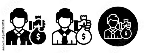 Creditor Icon Collection Glyph & Mixed Style