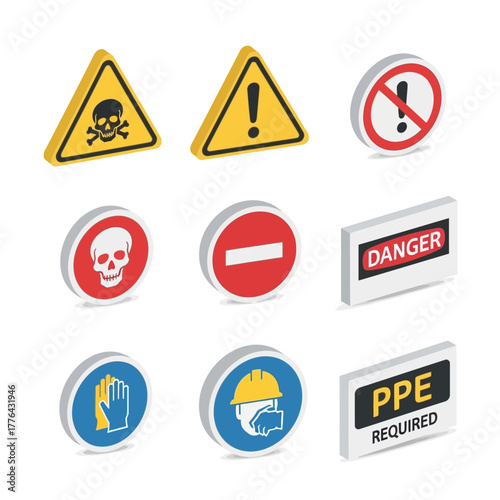 Free Download Vector Set of Danger Skull and Exclamation Mark Warning Graphics - GFXLoad