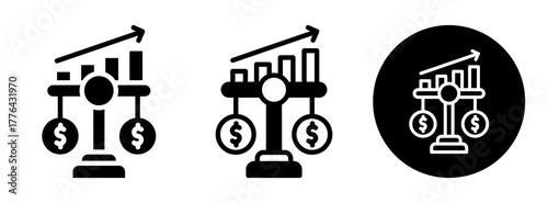 Private Equity Icon Collection Glyph & Mixed Style