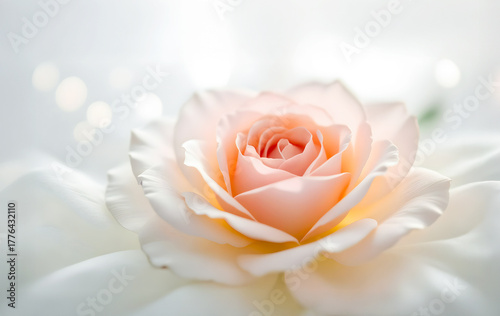Soft romantic rose bloom in gentle light