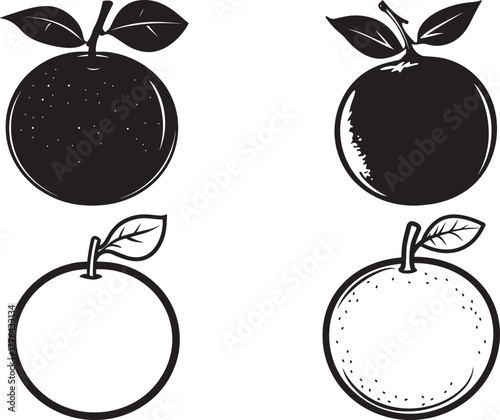 Two oranges with leaves on a white background.