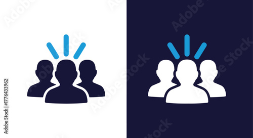Teamwork communication icon idea - Vector icon symbol for website - Icon vector - Blue icon vector - Line and glyph solid icon and logo template
