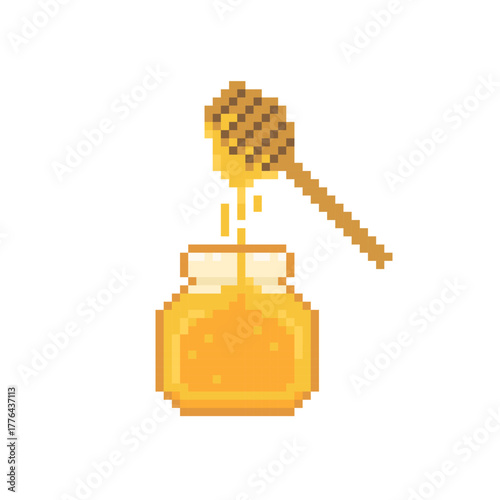 NATURAL HONEY IN A JAR PIXEL ART