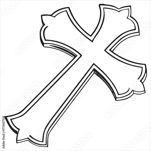 christian cross  icon vector