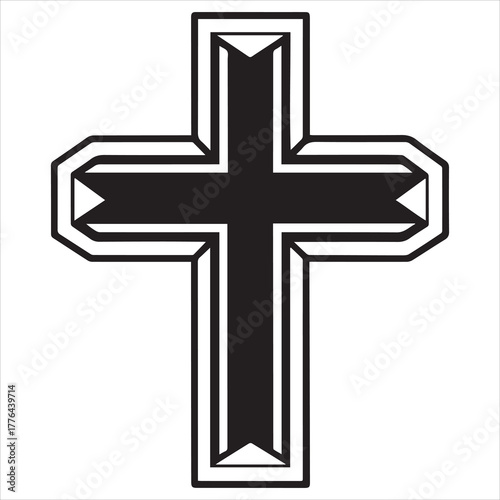 christian cross  icon vector