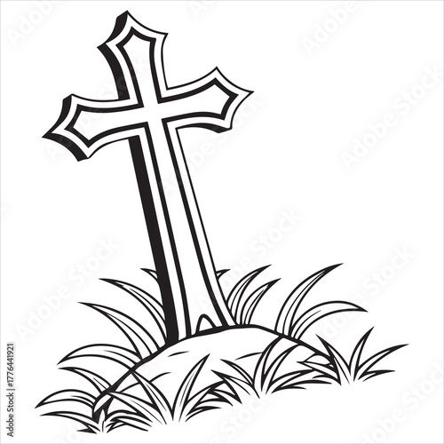 christian cross  icon vector