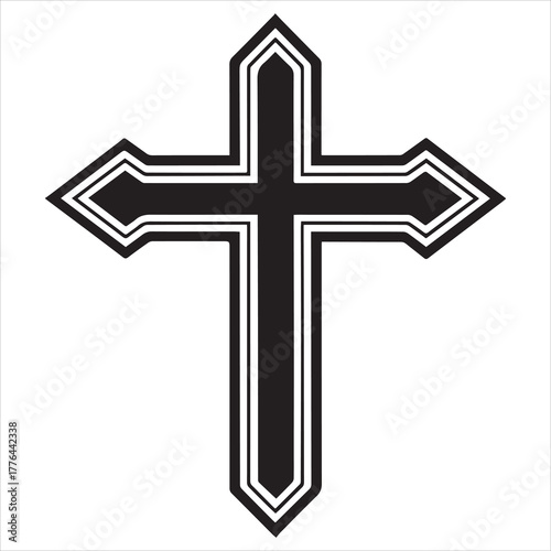 christian cross  icon vector