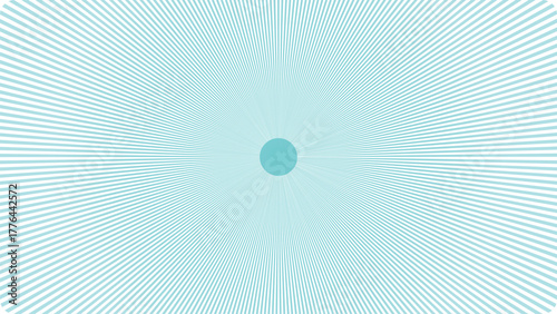 Abstract symmetric cyan and white geometric pattern with radial lines