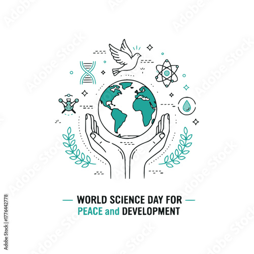 National science day vector logo design template