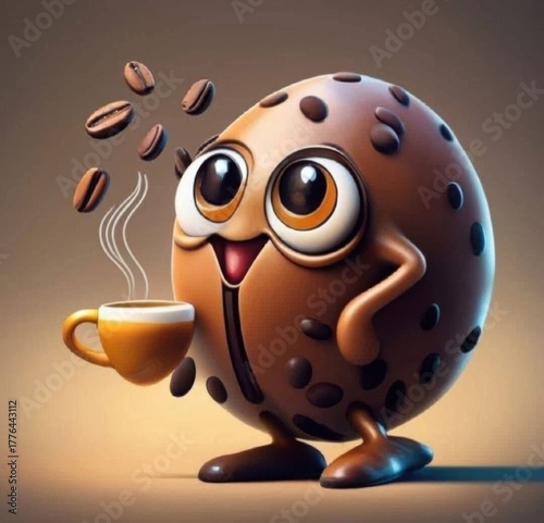  Coffee Bean Creature With Hot Beverage.jpg