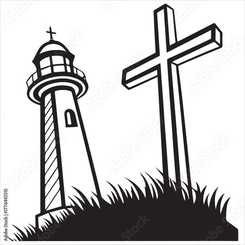 christian cross  icon vector