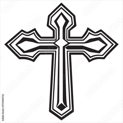 christian cross  icon vector