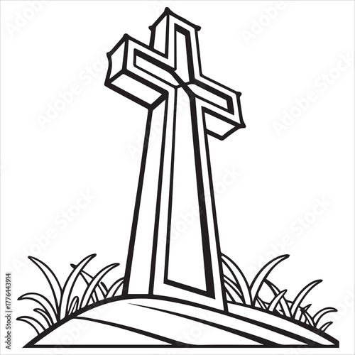 christian cross  icon vector