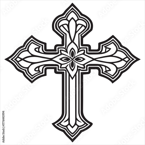 christian cross  icon vector