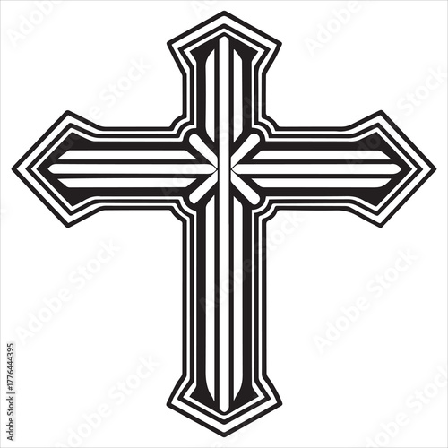 christian cross  icon vector