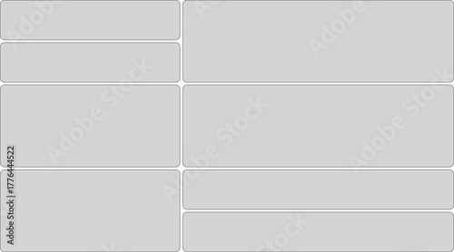 Abstract arrangement of light gray rectangles and squares on a white background