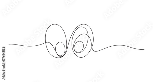 Continuous Line Art big Eyes icon,Minimalist Continuous Line Drawing of Expressive Eyes,