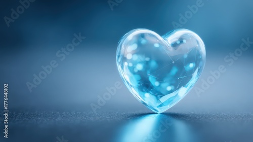 Transparent blue heart object