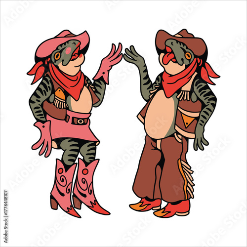 dancing frog tattoo vector design