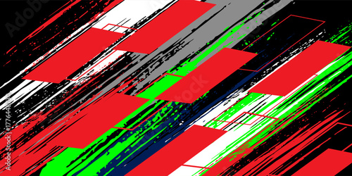 A vector graphic depicting abstract stripe racing designs suitable for vehicle decal wraps, race cars, rally vehicles, adventure themes, and livery designs