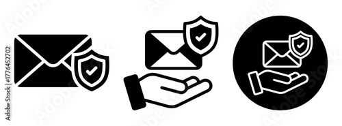 Safe Mail Icon Collection Glyph & Mixed Style