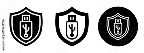 Secure Usb Icon Collection Glyph & Mixed Style