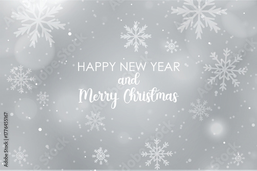 Festive Winter Holiday Greeting with Snowflakes and Bokeh