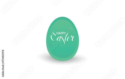 Minimalist Green Easter Egg with Happy Easter Typography. Perfect for greeting cards, banners, posters, and festive decoration projects.