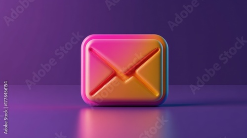 Vibrant Gradient 3D Email Icon for Modern Communication Applications