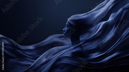 dark blue background with human head