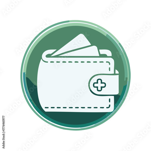 Illustration of a wallet icon within a green circular graphic