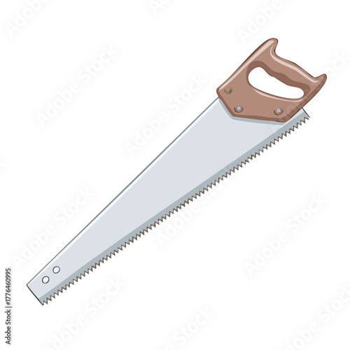 Hand Saw with Sharp Teeth Ready to Cut Wood for Construction Projects