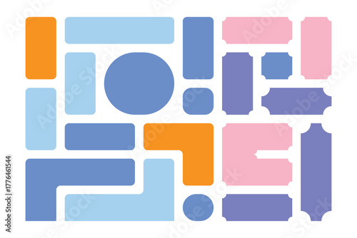 decorative wave bento grid box layout design modern curved composition grid