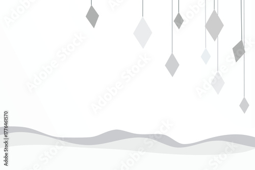 Creative gray background with diamond crystal decoration.