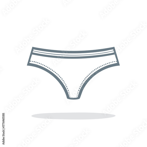 Stylized illustration of simple cotton women's underwear with dotted trim