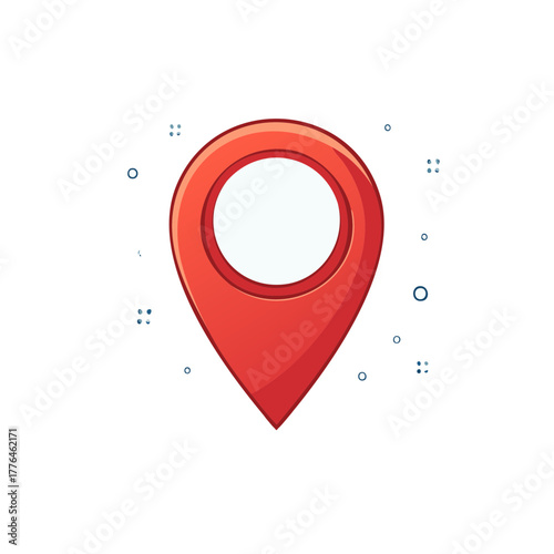 Red Pinpoint Location Pointer with Blue Details Positioning Symbol
