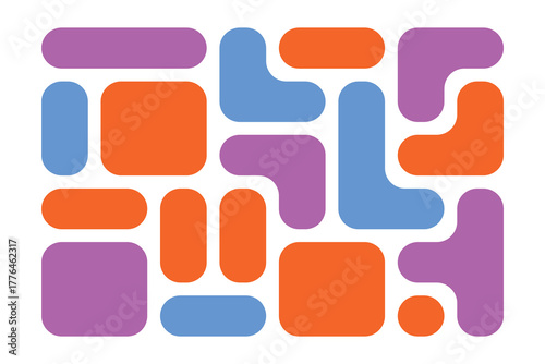 UI bento box layout elements design kit template, colorful rounded shapes dashboard, rainbow grid layout mockup, flat y2k app interface blocks