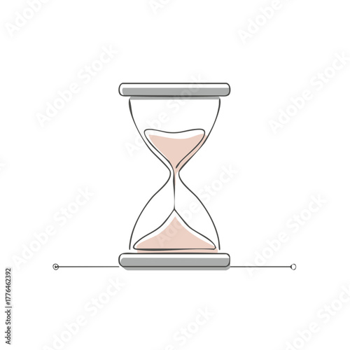 Elegant Sand Timer Illustration Showing Transience with Minimalist Aesthetic