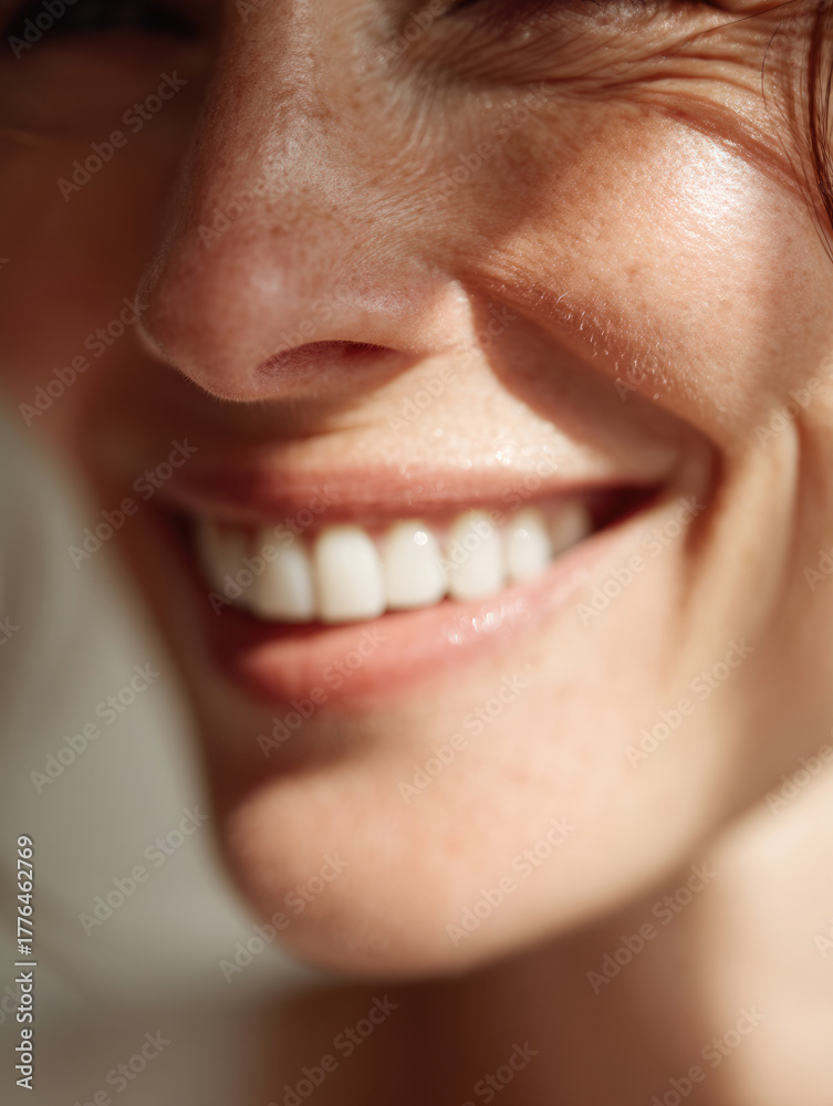 Obraz premium Close-up portraits of smiling women showing natural teeth and happiness
